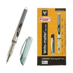 Ручка шариковая Flair Writo- Meter, узел- игла 0,6 мм (пишет 10 км) масляная основа, шкала на стержне, черная