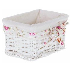 Корзина Ива с декоративным чехлом 25x14x17 см, плетенье цвет белый Storidea