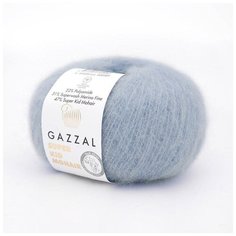 Пряжа Gazzal Super Kid Mohair (Супер Кид Мохер) 64420 голубой 31% шерсть мериноса, 47% супер кид мохер, 22% полиамид 25г 237м 6шт