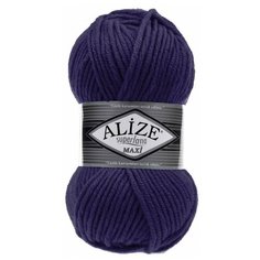 Пряжа Alize Superlana Maxi, 25 % шерсть, 75 % акрил, 100 г, 100 м, 5 шт., 388 пурпурный
