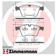 Комплект тормозных колодок Zimmermann 24151.202.1 для Mercedes GL-CLASS X164, M-CLASS W164, R-CLASS W251, V251