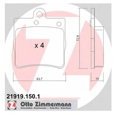 Комплект тормозных колодок Zimmermann 21919.150.1 для Chrysler Crossfire; Mercedes C-CLASS CL203,S202,W202,W203, CLK A208