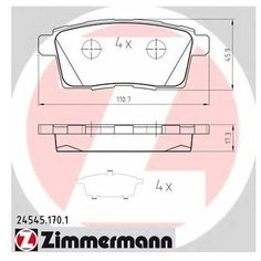 Комплект тормозных колодок Zimmermann 24545.170.1 для Mazda CX-7, CX-9