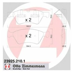 Комплект тормозных колодок Zimmermann 23925.210.1 для Mercedes E-CLASS S211,W211, G-CLASS W463, GL-CLASS X164, M-CLASS W164,