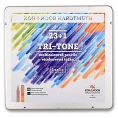 Карандаши цветные Koh-I-Noor Tri-tone 3444 натуральный цвет корпуса 24цв. (3444n24003pl)