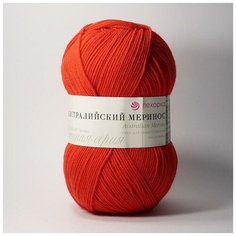 Пряжа Пехорка Австралийский меринос 06 красный 95% мериносовая шерсть, 5% акрил 100гр 400м 5 шт
