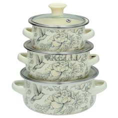 Набор посуды эмаль из 6 предметов KL-4487 Kelli