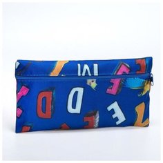 Косметичка футляр. 21*4*5. отд на молнии. голубой буквы 6974664 Centrum