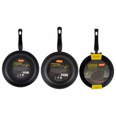 Mallony Набор сковородок ( Сковородка 24 см + Сковородка 26 см + блинница 22 см)/ Для блинов / Для жарки / Для готовки/ Антипригарное покрытие