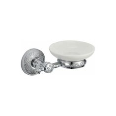 Мыльница керамическая с настенным держателем для ванной S-005859A Savol хром