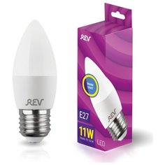 Лампочка светодиодная свеча Е27 11W 2700K теплый свет REV 32524 6