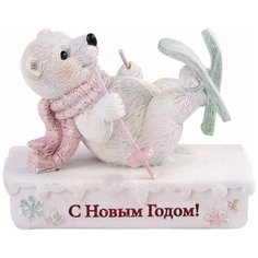 Фигурка Феникс Present Медведь-лыжник, 6 см, розовый