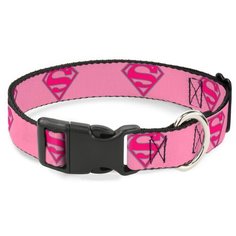 Buckle- Down Супермен розовый цвет ошейник с пластиковой застёжкой 38-66 см