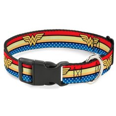 Buckle- Down Чудо- женщина мультицвет ошейник с пластиковой застёжкой 38-66 см