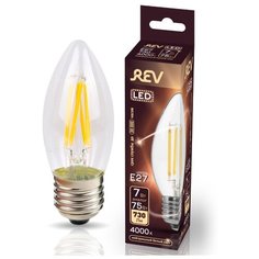 Лампочка светодиодная FILAMENT свеча E27 7W 4000K дневной свет REV 32489 8