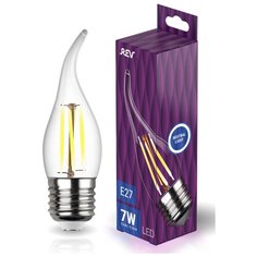 Лампочка светодиодная FILAMENT свеча на ветру FC37 E27 7W 4000K DECO Premium холодный свет REV 32498 0