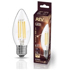 Лампочка светодиодная FILAMENT свеча E27 7W 2700K теплый свет REV 32425 6