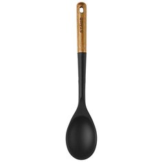 Силиконовая сервировочная ложка с деревянной ручкой, 31 см, черный, серия Аксессуары, Staub