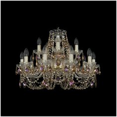 Хрустальная люстра 1406/10+5/240 G R777 Bohemia Ivele Crystal