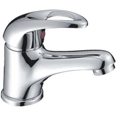 HAIBA Смеситель для умывальника латунный с литым изливом, хромированный, HB15