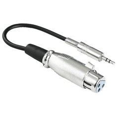 Кабель HAMA Jack 3.5 (m) - XLR (f) (Audio-Adapter XLR-Kupplung), серебристый, 0.1 м