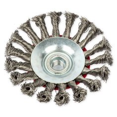 Щетка для УШМ конусная 115 мм, посадка M14, стальная витая проволока ARNEZI R804 (Производитель: ARNEZI R8048115)