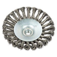 Щетка для УШМ конусная 125 мм, посадка M14, стальная витая проволока ARNEZI R804 (Производитель: ARNEZI R8048125)