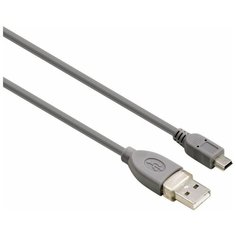 Кабель Hama, USB A-mini USB B, серый, 25 см