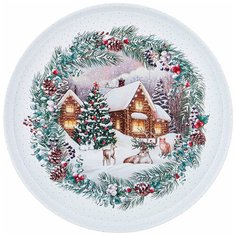 Поднос сервировочный новый год 33 см Agness (898-044)