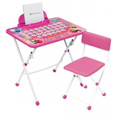 Комплект InHome парта + стул Познайка (НМИ2), складной 45x60 см розовый
