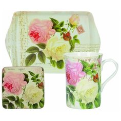 Набор чайный 3 предмета Creative Tops Rose Garden (кружка 0.35л салфетка сервировочная 10.5см поднос) Kitchen Craft