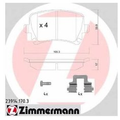 Комплект тормозных колодок Zimmermann 23914.170.3