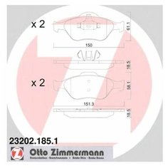 Комплект тормозных колодок Zimmermann 23202.185.1
