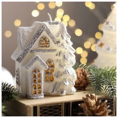 Свеча декоративная "Снежный домик". 9. 5х8х5 см 7015780 Зимнее волшебство