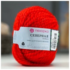Пряжа "Северная" 30% ангора.30% п/тонкая шерсть.40% акрил объёмный 50м/50гр (88-кр. мак) 1моток 1176648 Пехорка