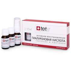 Сыворотка для лица TETe Cosmeceutical Гиалуроновая кислота и хитозан- пантенол, активное восстановление, 10 мл, 3 шт.