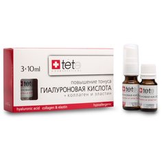 Сыворотка с коллагеном TETe Cosmeceutical Гиалуроновая кислота и коллаген и эластин, повышение тонуса, 10 мл, 3 шт.