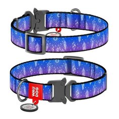 Ошейник WAUDOG Nylon с рисунком "Ловец снов", металлическая пряжка- фастекс (ширина 20 мм, длина 24-40 см)