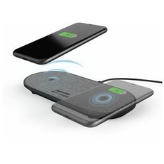 Беспроводная зарядка док станция функцией быстрой зарядки, беспроводное зарядное устройство (черный), беспроводная сетевая зарядка, HAMA QI DUO