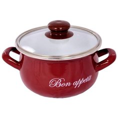 INTEROS Кастрюля 185731 эмалированная 5,1л бордо 2234/Кастрюля/Эмалированная/Для приготовления Интерос