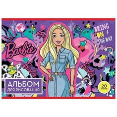 Альбом для рисования PRIORITY Barbie 28 х 20 см, 100 г/м², 20 л.