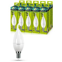Комплект светодиодных лампочек Свеча на ветру Ergolux LED-CA35-7W-E14-6K