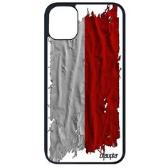 Защитный чехол на смартфон // Apple iPhone 11 Pro Max // "Флаг Польши на ткани" Стиль Страна, Utaupia, белый