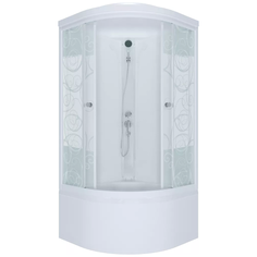 Душевая кабина Triton Стандарт Б3 ДН4 высокий поддон 90см*90см белый/узоры узорчатое Тритон