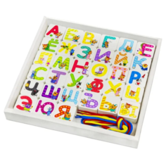 Игрушка для детей интерактивная развивающая Шнуровка Азбука (Три кота) (деревянная) Alatoys