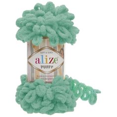 Пряжа Alize Puffy (Пуффи) 490 светло-бирюзовый 100% микрополиэстер 100г 9м 5шт