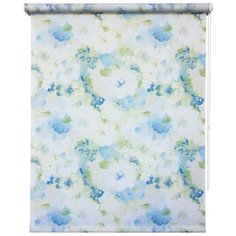 Рулонная штора Уют 8941 Пионы (голубой), 50х175 см