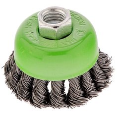 СИБРТЕХ Щетка для УШМ, 65, М14, Чашка, крученая проволока 0,5 Сибртех