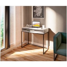 Туалетный столик СТ Сканди, Белый Бетон Пайн/черный Make Mebel