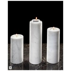 Комплект мраморных подсвечников КМ&MARBLЕ, Sunset, набор 3 шт, мрамор, d-6,5 см КОЕЛГАМРАМОР